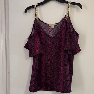 Michael Kors Pink and Black Snake Print Blouse